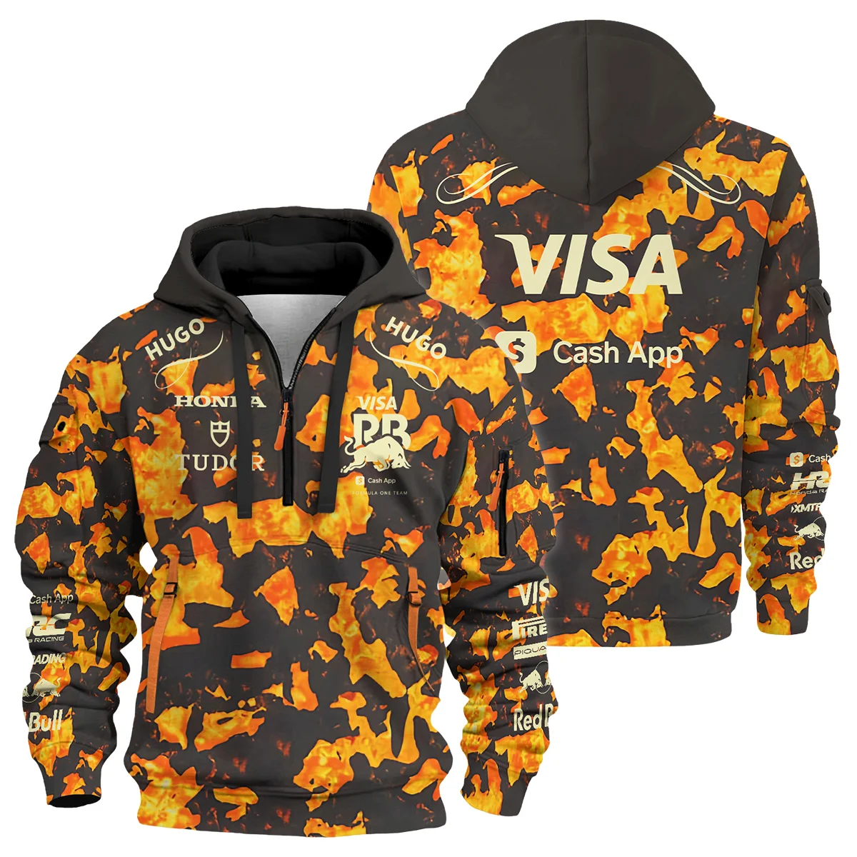 2025 United States GP Racing Bulls F1 Hoodie Half Zip Unisex Motorsport Apparel BLVARCB281125AGPHDF