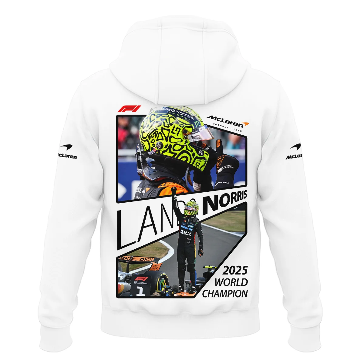 2025 WDC Lando Norris McLaren F1 Team Hoodie BLNRWDCA4HD - Image 3