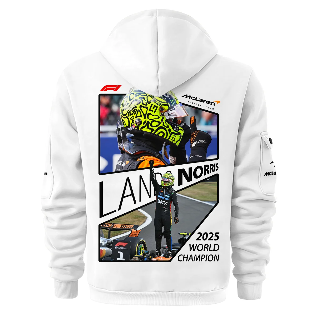 2025 WDC Lando Norris McLaren F1 Team Hoodie Half Zip BLNRWDCA4HDF - Image 3