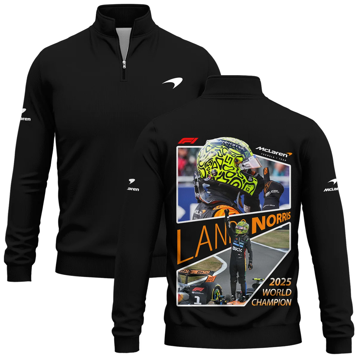 2025 WDC Lando Norris McLaren F1 Team Quarter-Zip Sweatshirt Unisex Motorsport Apparel BLNRWDCA5QZS