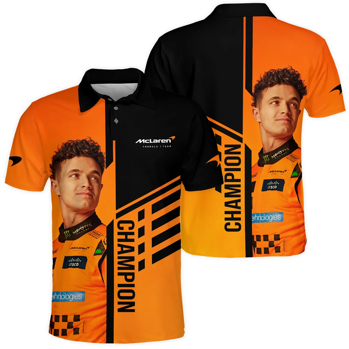 2025 World Champion Lando Norris McLaren F1 Team Polo Shirt Unisex Motorsport Apparel BLNRWDCA3PL