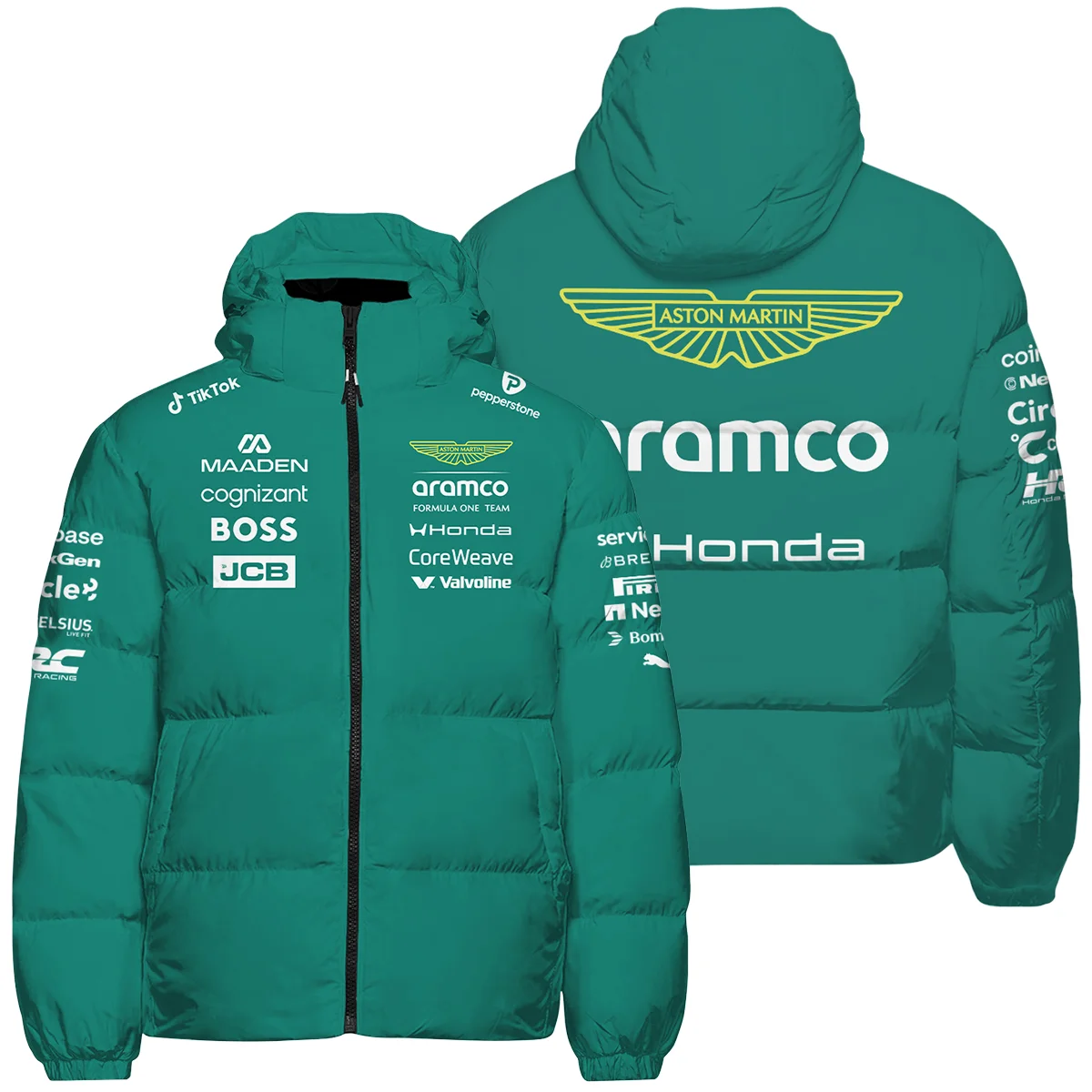 2026 Aston Martin F1 Teamwear Down & Puffer Jackets Unisex Motorsport Apparel BLVAAM12226A1HCJ