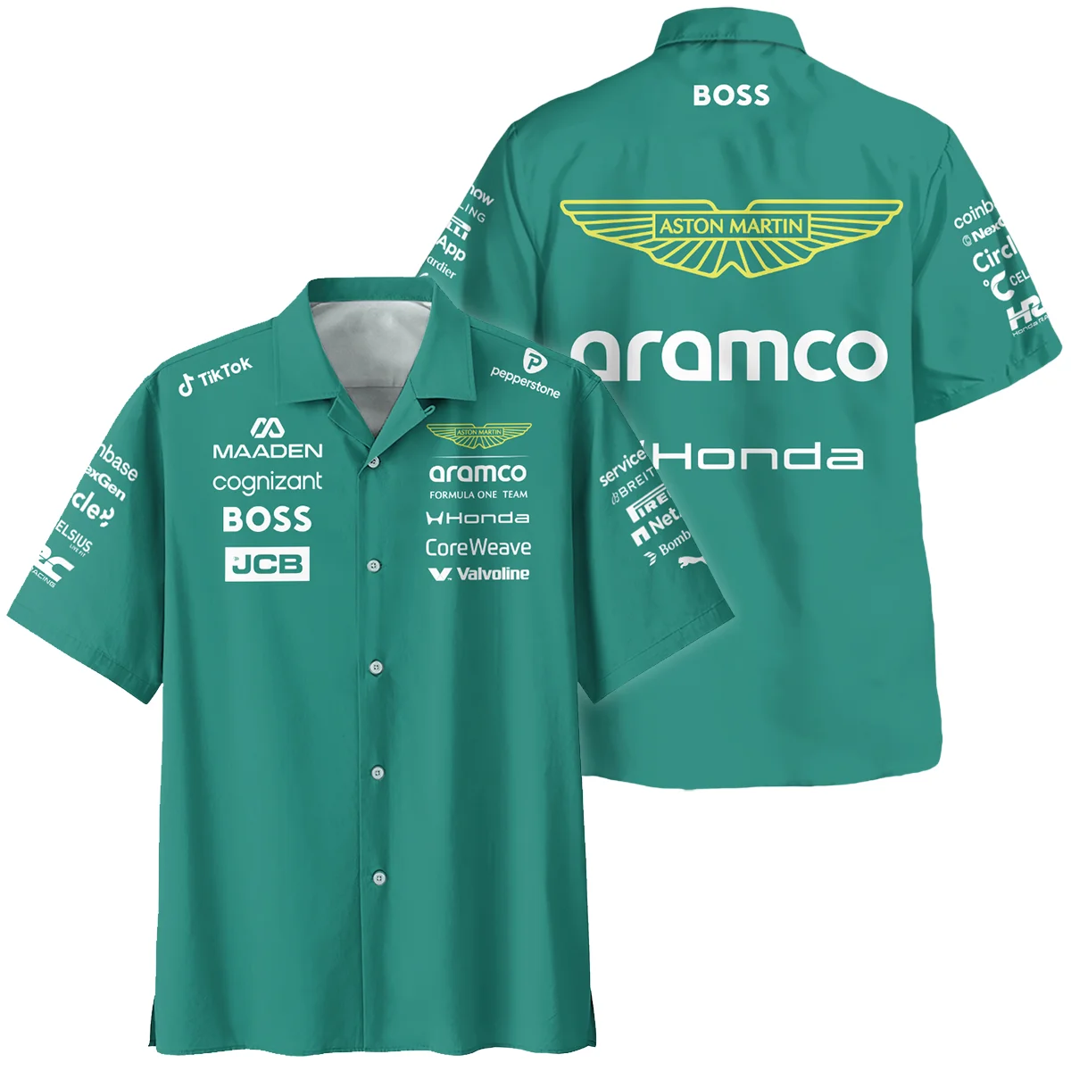 2026 Aston Martin F1 Teamwear Hawaiian Shirt Unisex Motorsport Apparel BLVAAM12226A1HW