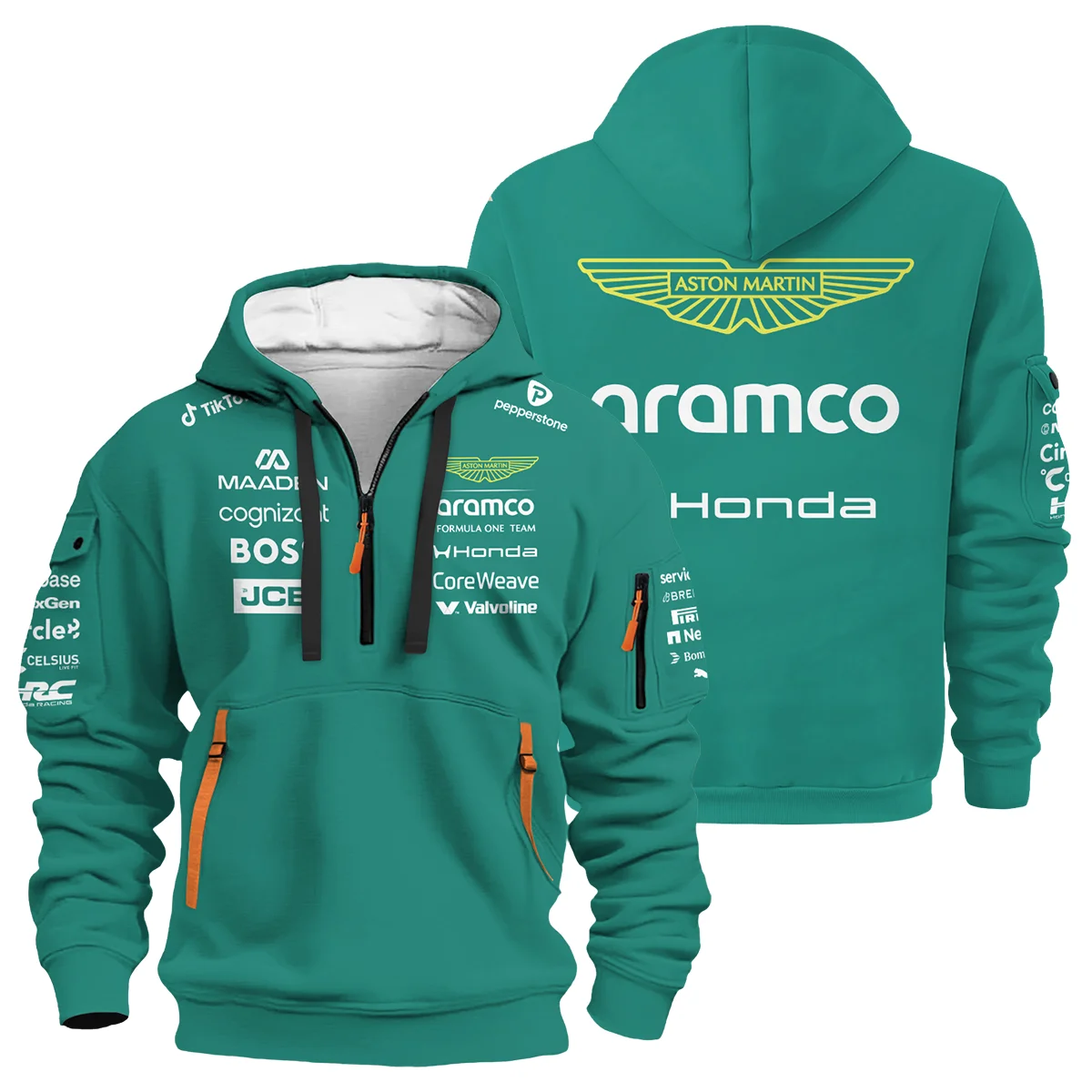 2026 Aston Martin F1 Teamwear Hoodie Half Zip Unisex Motorsport Apparel BLVAAM12226A1HDF