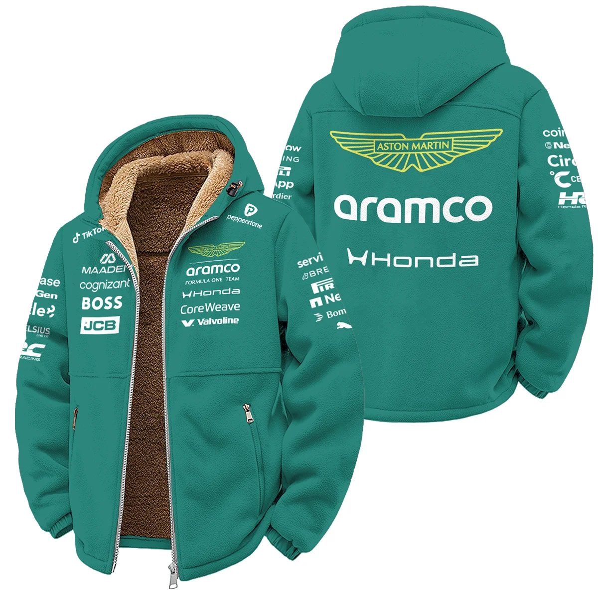 2026 Aston Martin F1 Teamwear Winter Fleece Jacket Unisex Motorsport Apparel BLVAAM12226A1WFJ