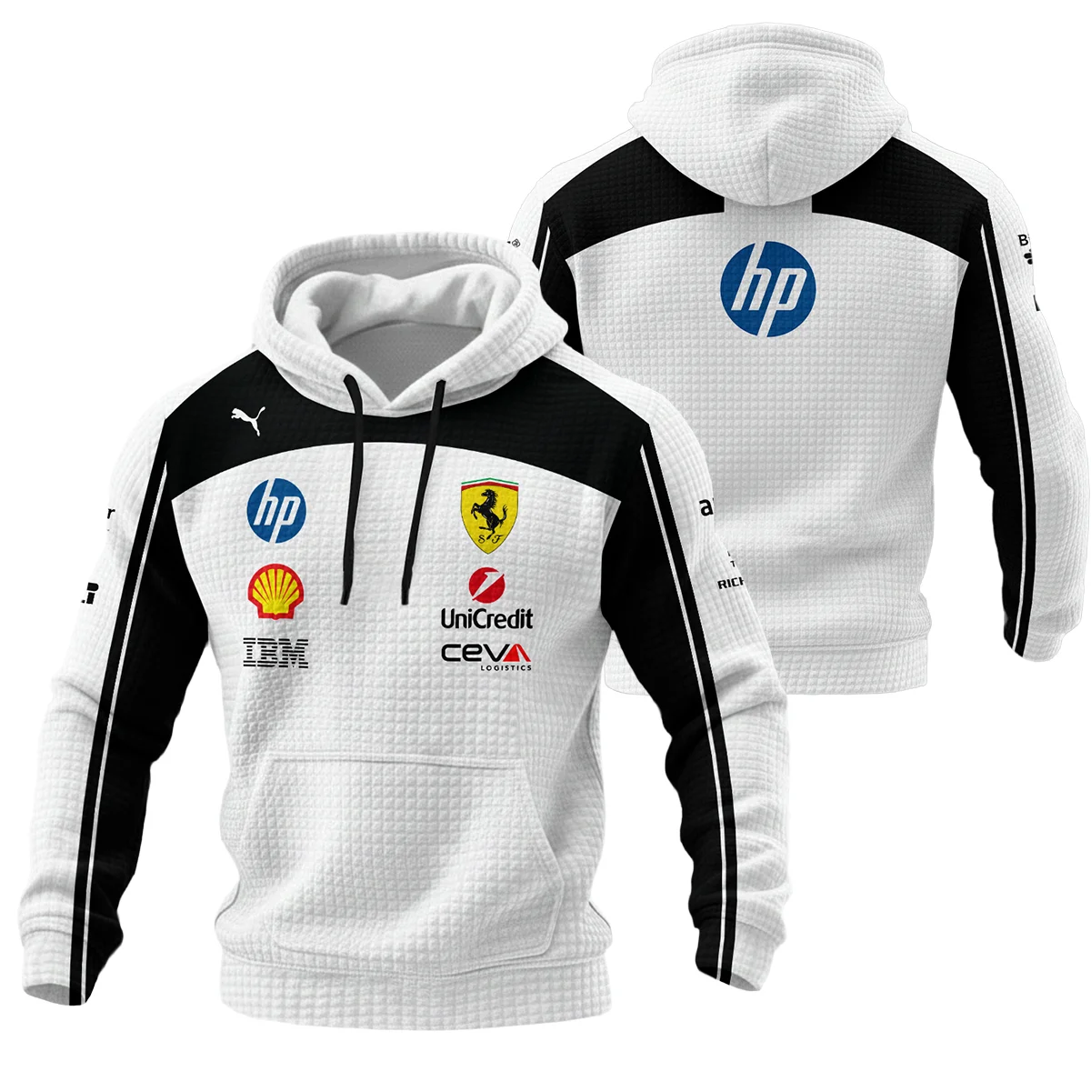 2026 Ferrari F1 Teamwear Hoodie Quilted Waffle Unisex Motorsport Apparel BLVAFRR2226A6HQW