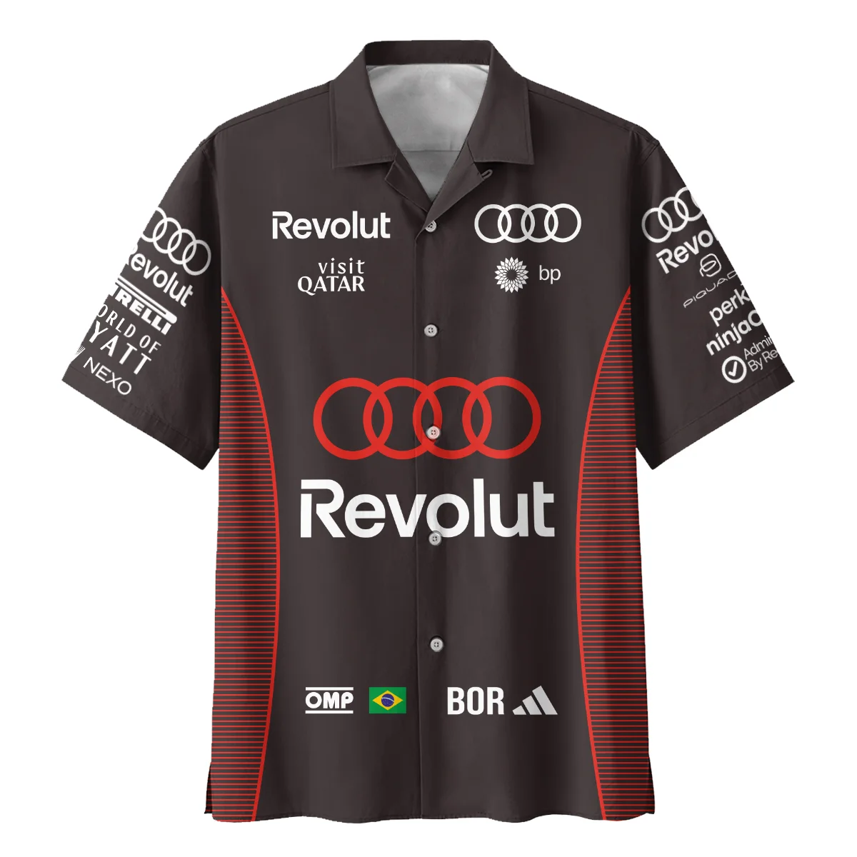 Alternative view of 2026 Gabriel Bortoleto Audi F1 Teamwear For Fans Hawaiian Shirt BLVAAUDI230125A02HW