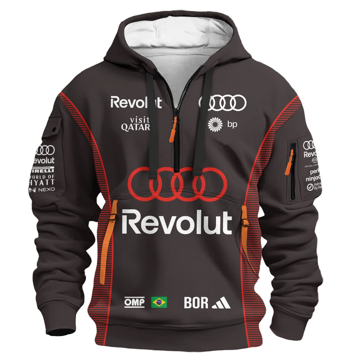 Alternative view of 2026 Gabriel Bortoleto Audi F1 Teamwear For Fans Hoodie Half Zip BLVAAUDI230125A02HDF