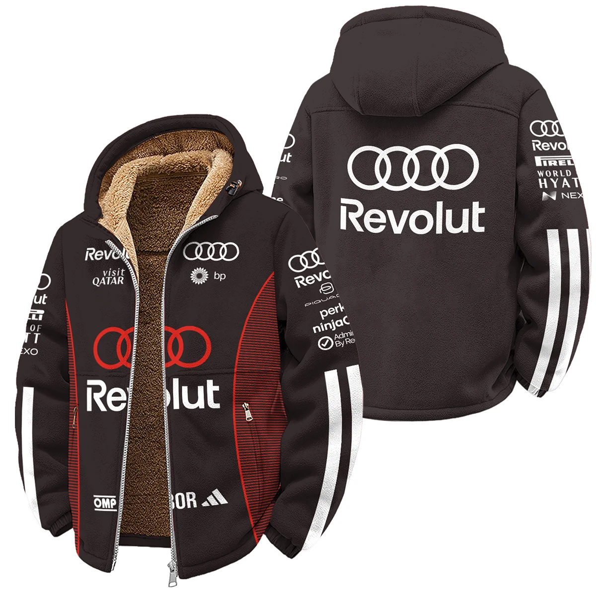 2026 Gabriel Bortoleto Audi F1 Teamwear For Fans Winter Fleece Jacket BLVAAUDI230125A02WFJ