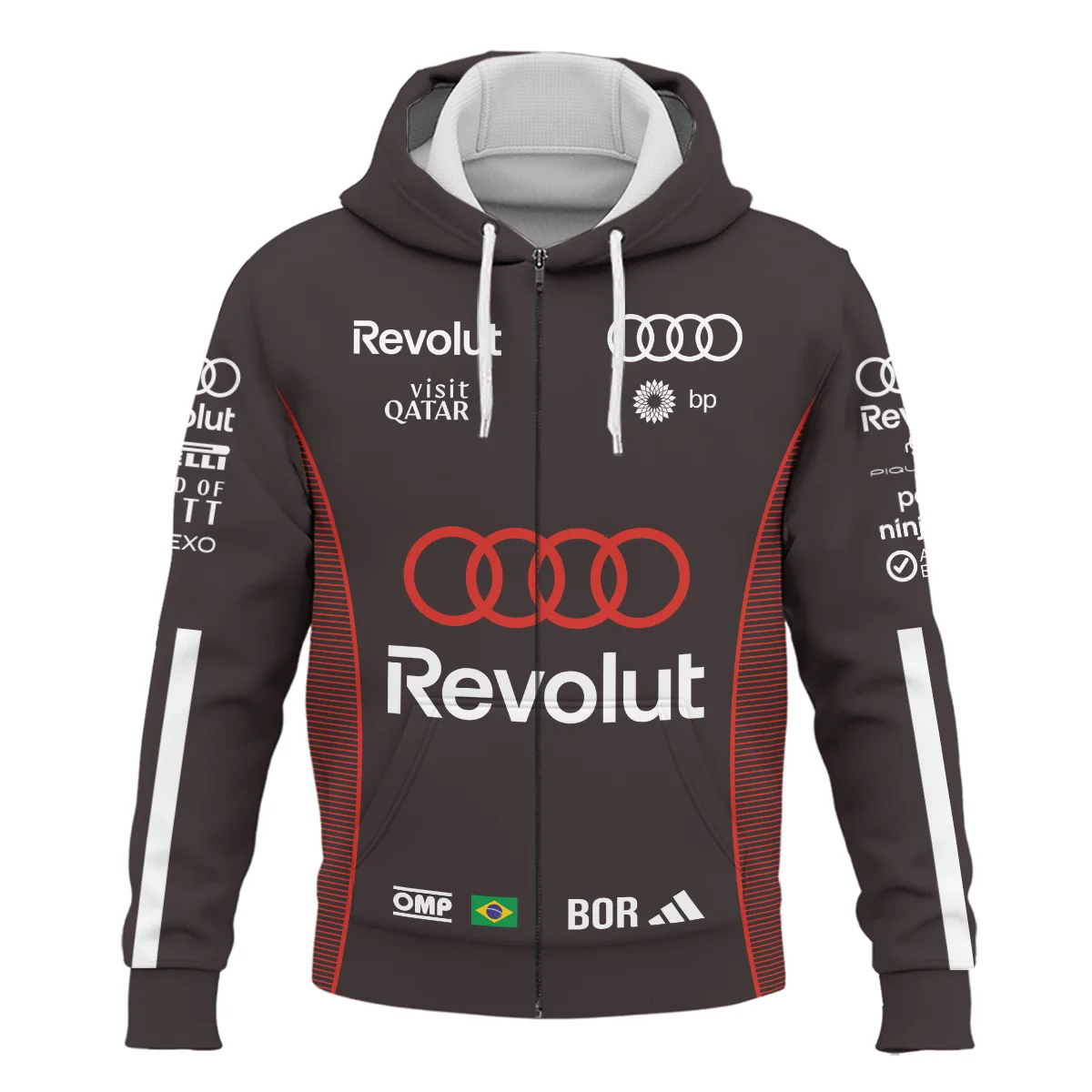 Alternative view of 2026 Gabriel Bortoleto Audi F1 Teamwear For Fans Zipper Hoodie BLVAAUDI230125A02ZHD