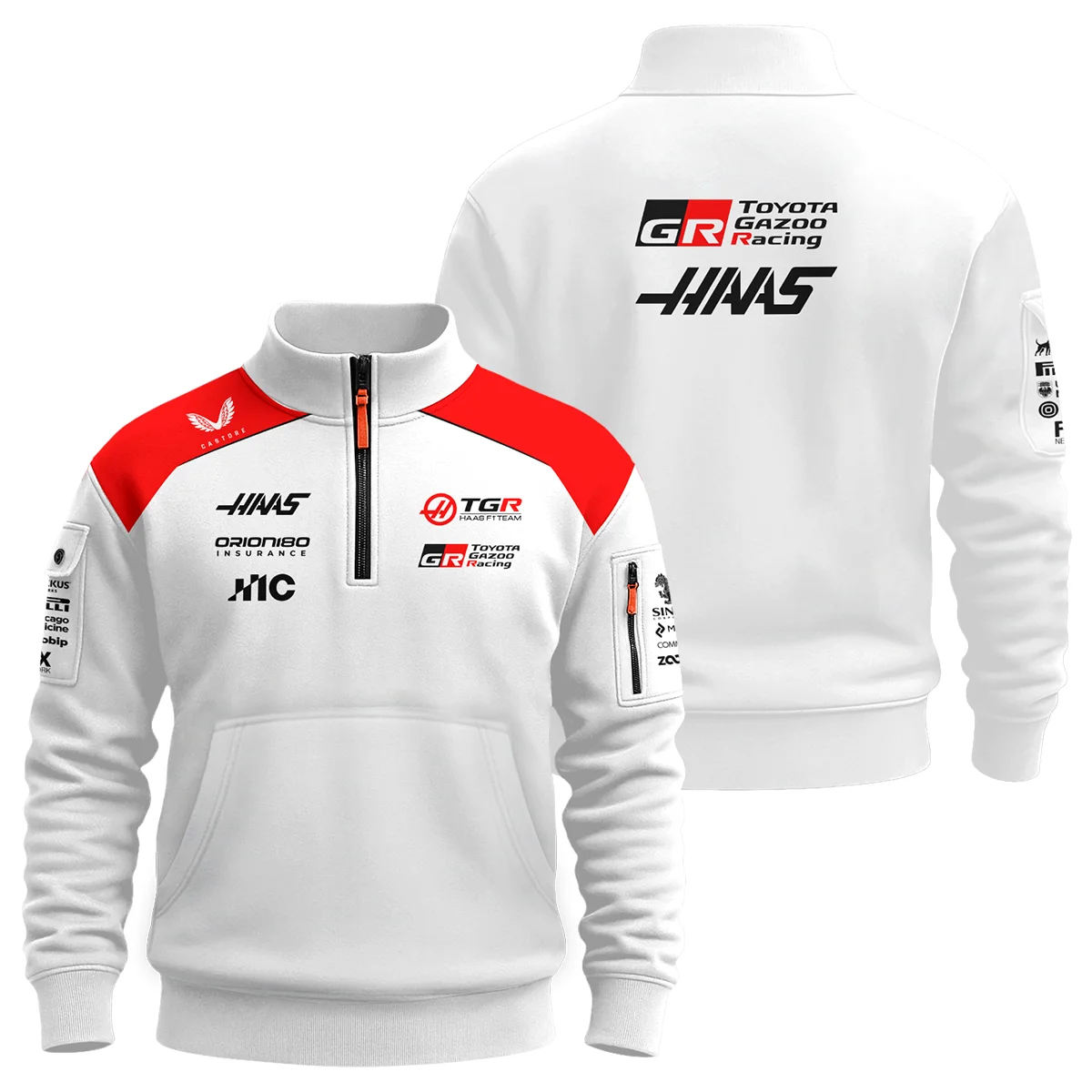 2026 Haas F1 Teamwear Sweatshirt Zipper Unisex Motorsport Apparel BLVAHAAS9226A2SHZ - White