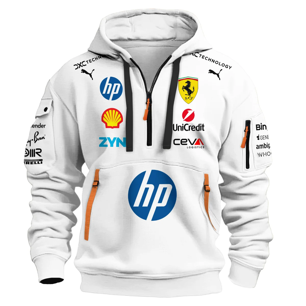 2026 Hamilton 44 Ferrari F1 Teamwear Hoodie Half Zip BLVAFRR2226A4HDF - Image 2