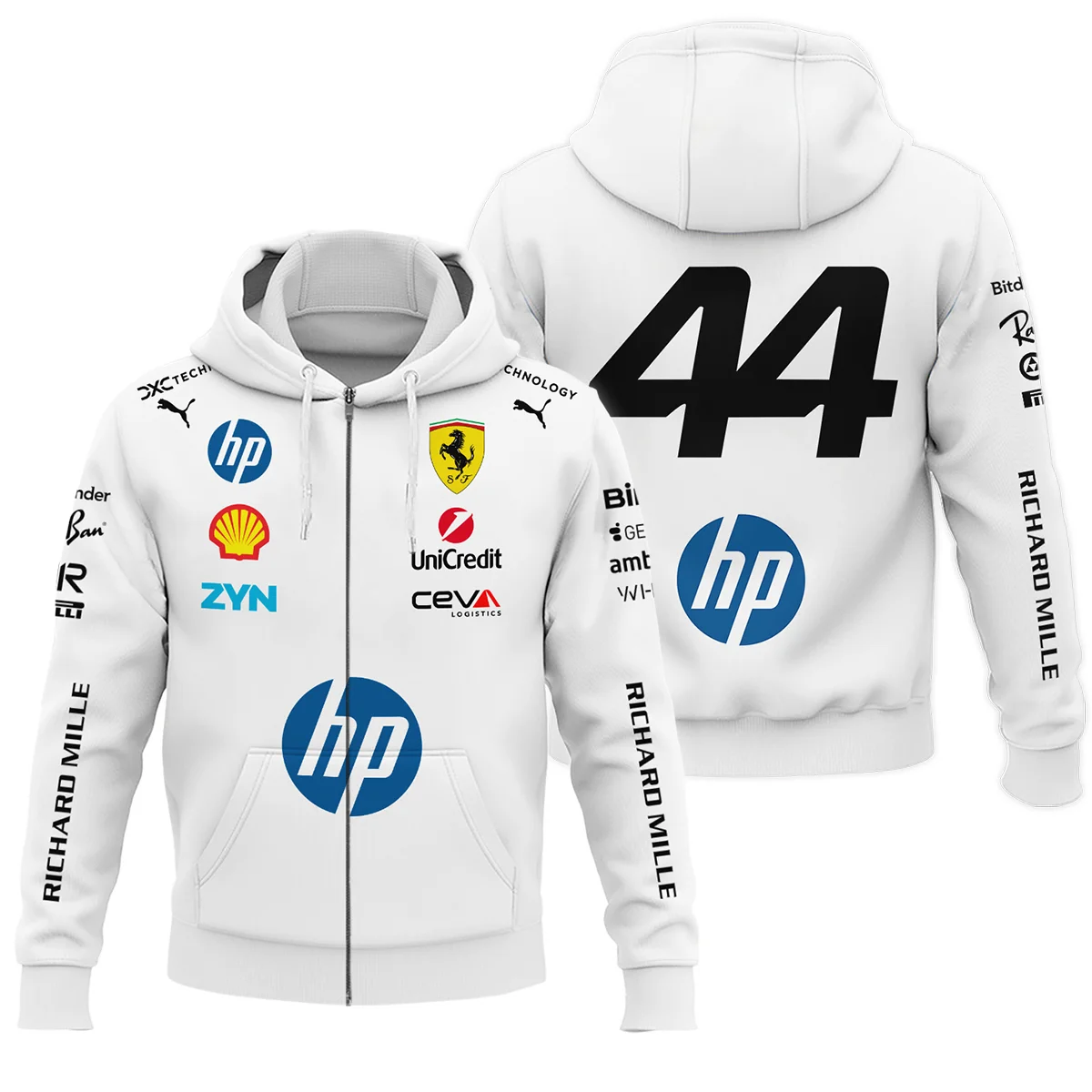 2026 Hamilton 44 Ferrari F1 Teamwear Zipper Hoodie Unisex Motorsport Apparel BLVAFRR2226A4ZHD