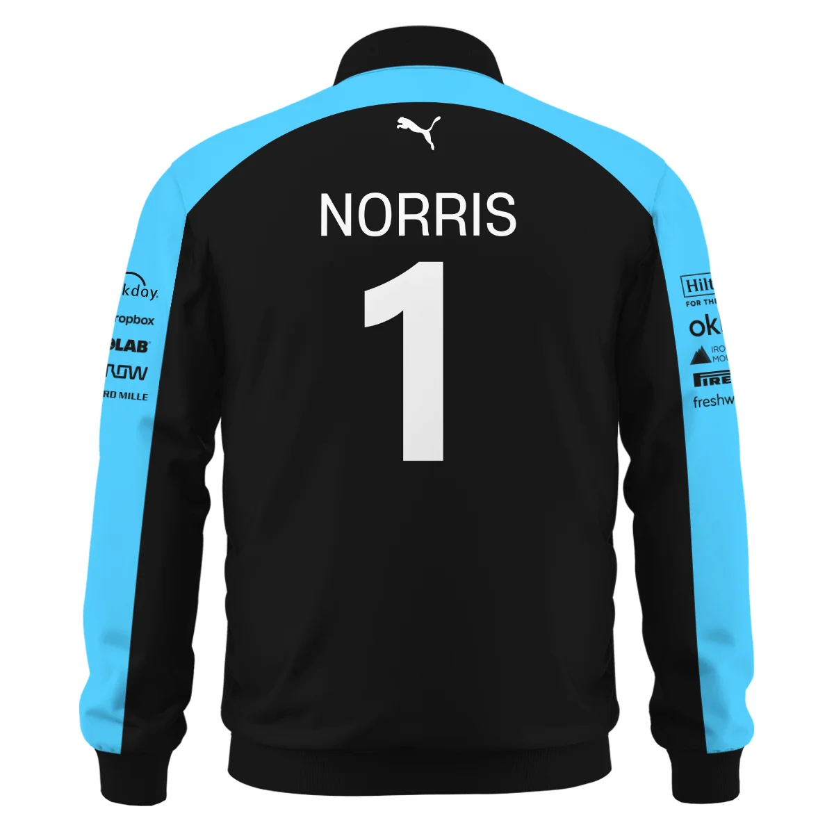 2026 Lando Norris McLaren F1 Teamwear Bomber BLNR26126A3BB - Cyan - Image 3