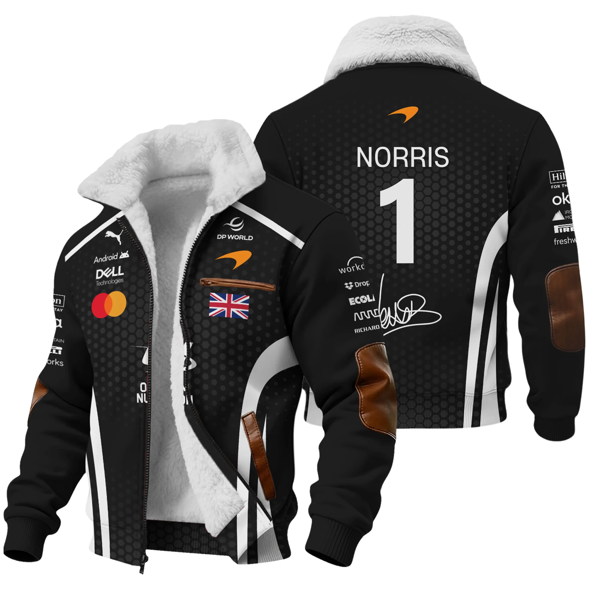 2026 Lando Norris McLaren F1 Teamwear Fleece Jacket Unisex Motorsport Apparel BLNR26226A2FJ - White