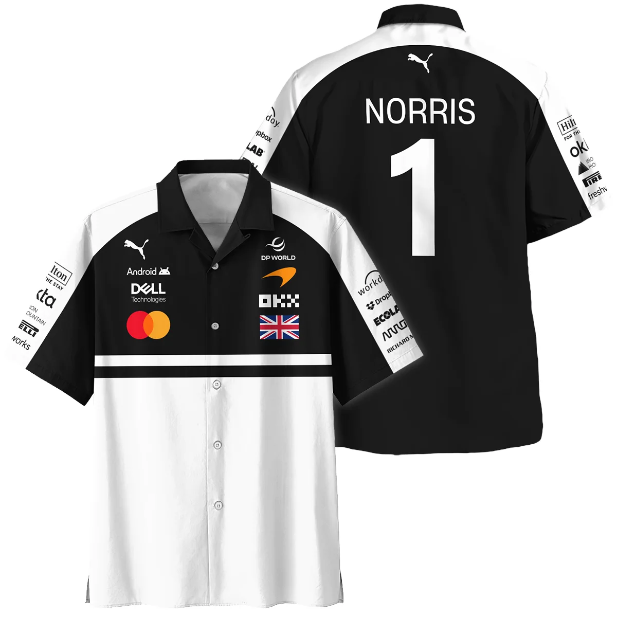 2026 Lando Norris McLaren F1 Teamwear Hawaiian Shirt Unisex Motorsport Apparel BLNR26126A2HW - White