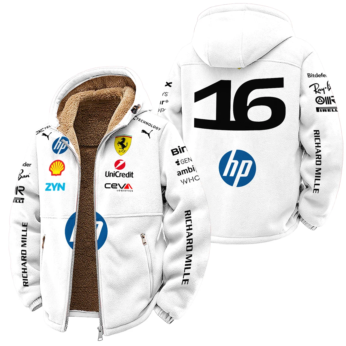 2026 Leclerc 16 Ferrari F1 Teamwear Winter Fleece Jacket BLVAFRR2226A2WFJ