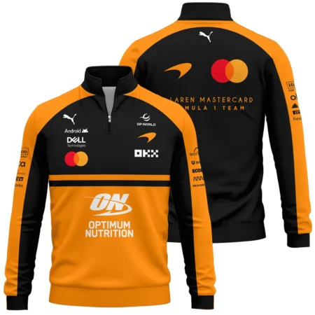 2026 McLaren F1 Teamwear For Fans Quarter Zip Sweatshirt Unisex Motorsport Apparel BLMCL25126A1QZS - Orange