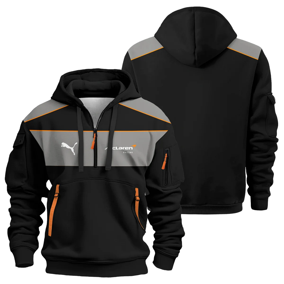 2026 McLaren x Puma F1 Teamwear For Fans Hoodie Half Zip Unisex Motorsport Apparel BLVAMCL230125A01HDF