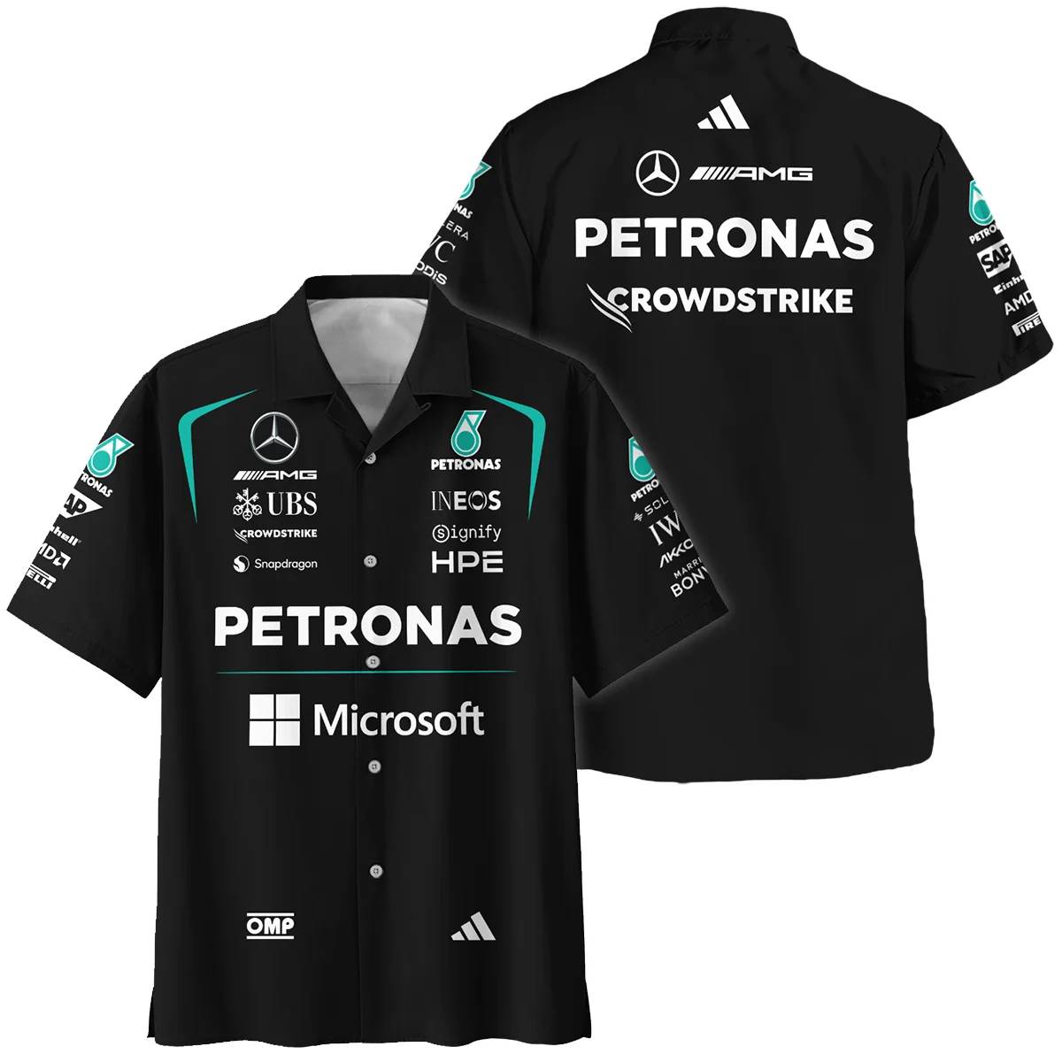 2026 Mercedes F1 Teamwear Hawaiian Shirt Unisex Motorsport Apparel BLVAMER1226A4HW
