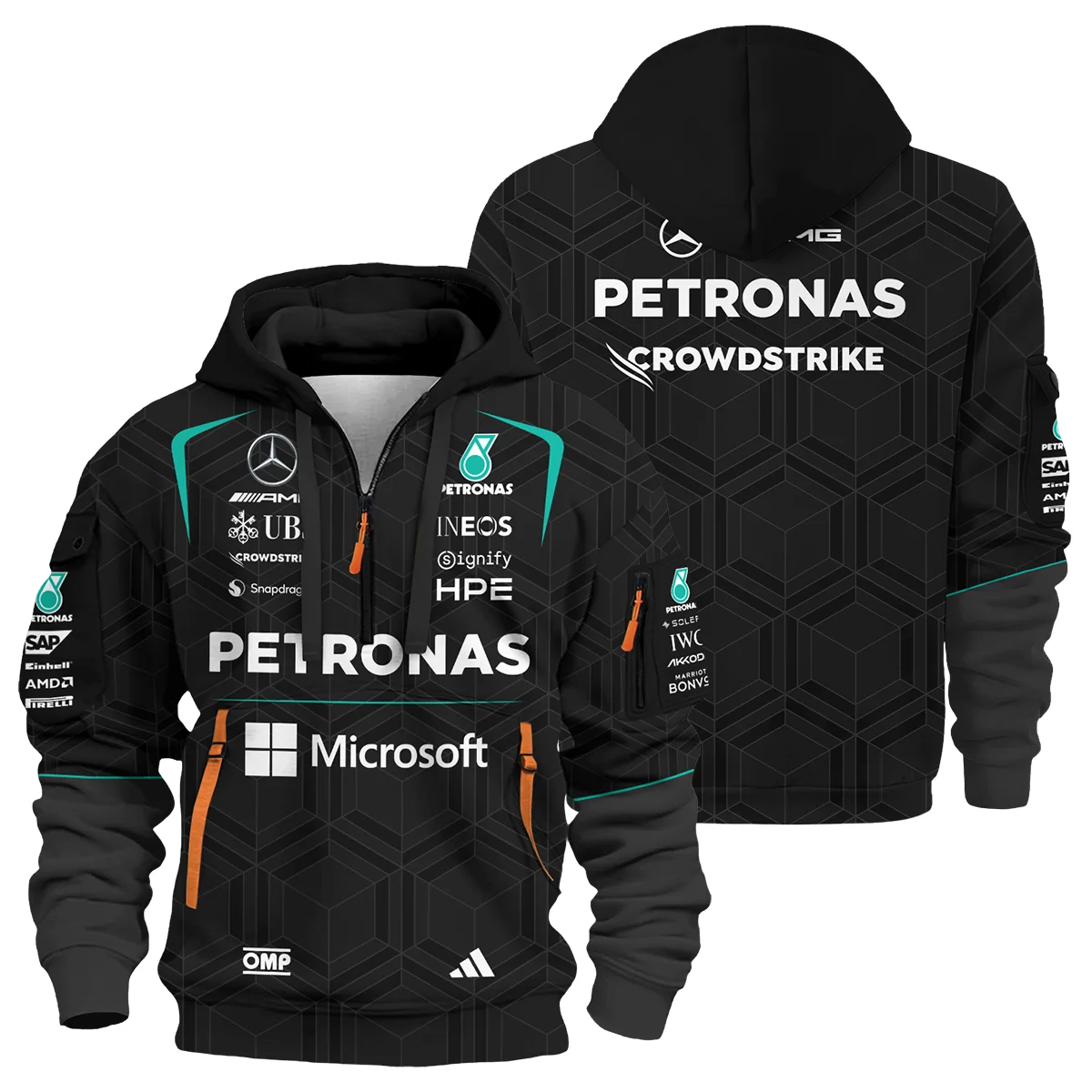 2026 Mercedes F1 Teamwear Hoodie Half Zip Unisex Motorsport Apparel BLVAMER1226A3HDF