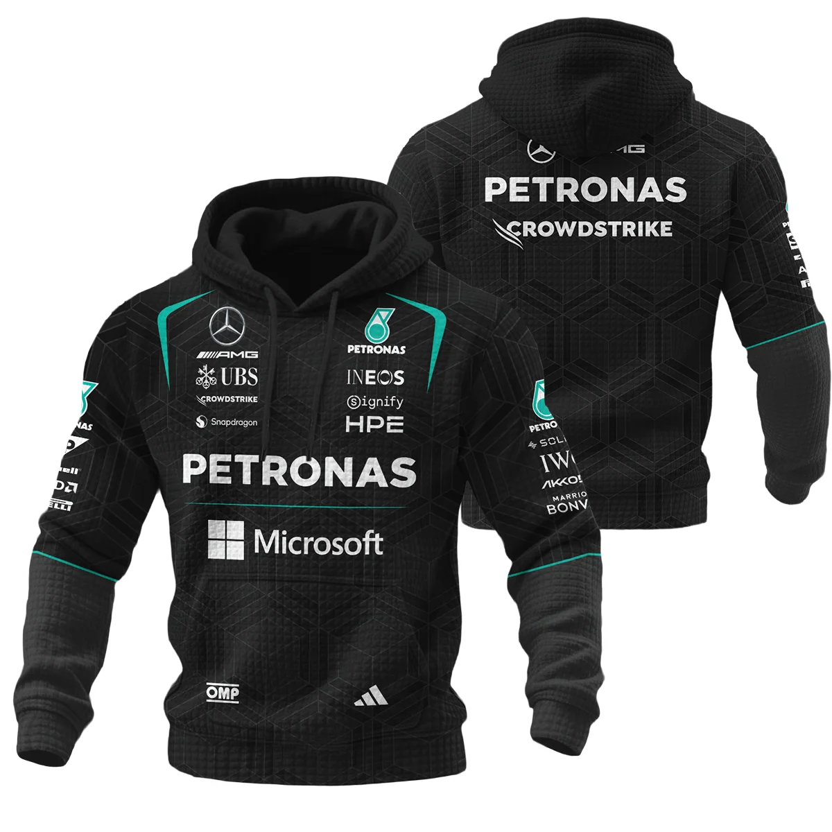 2026 Mercedes F1 Teamwear Hoodie Quilted Waffle Unisex Motorsport Apparel BLVAMER1226A3HQW
