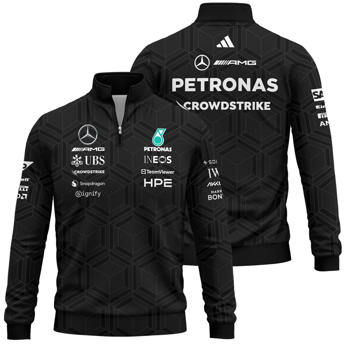 2026 Mercedes F1 Teamwear Quarter Zip Sweatshirt Unisex Motorsport Apparel BLVAMER1226A1QZS
