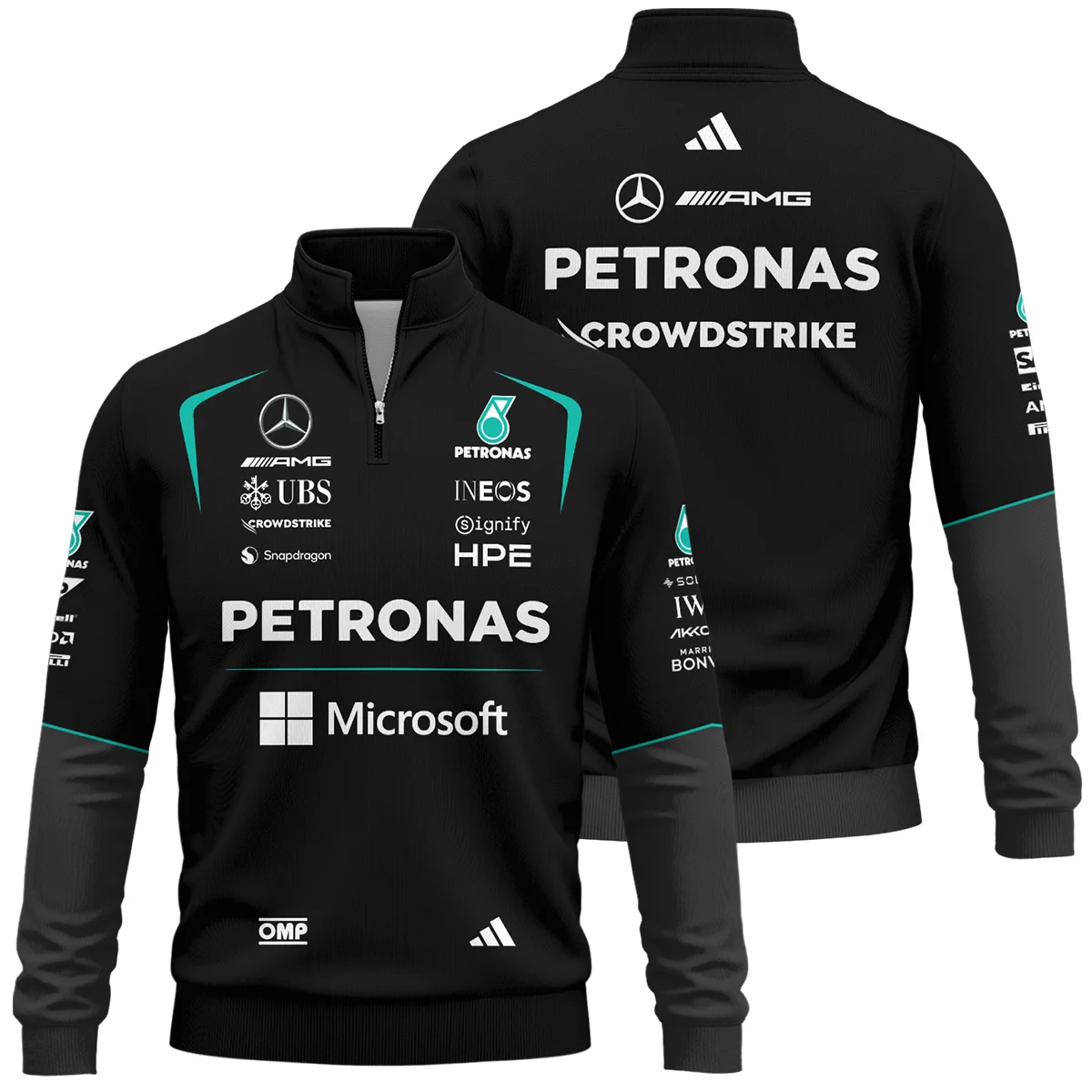 2026 Mercedes F1 Teamwear Quarter Zip Sweatshirt Unisex Motorsport Apparel BLVAMER1226A4QZS
