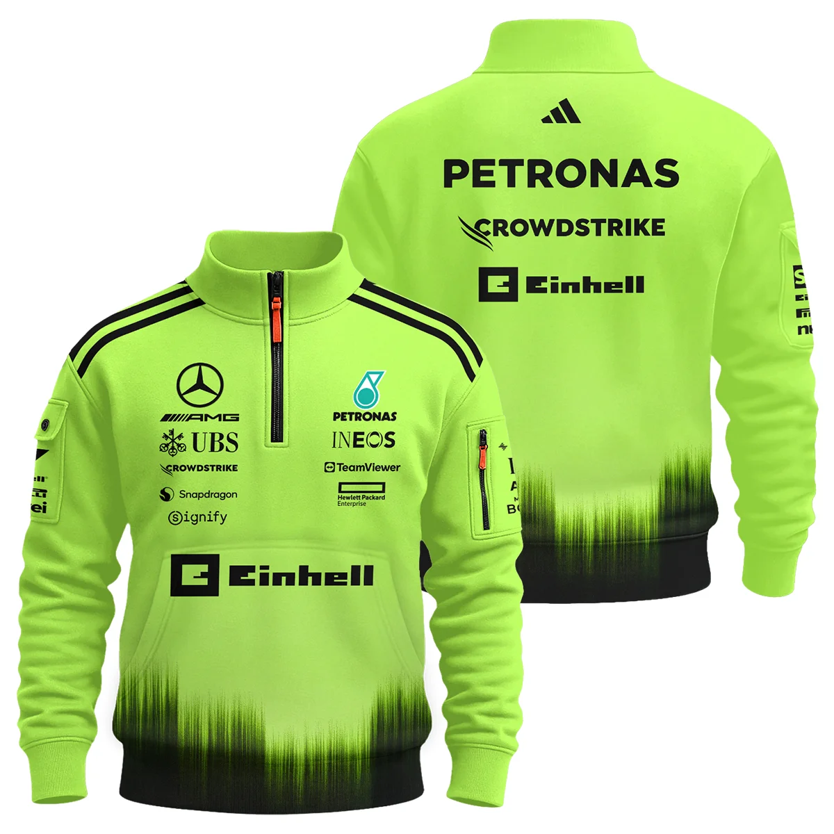 2026 Mercedes F1 Teamwear Sweatshirt Zipper Unisex Motorsport Apparel BLVAMER1226A5SHZ - Green