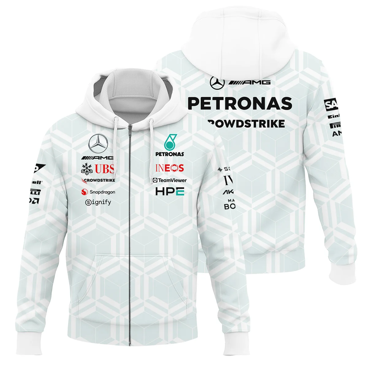 2026 Mercedes F1 Teamwear Zipper Hoodie Unisex Motorsport Apparel BLVAMER1226A2ZHD