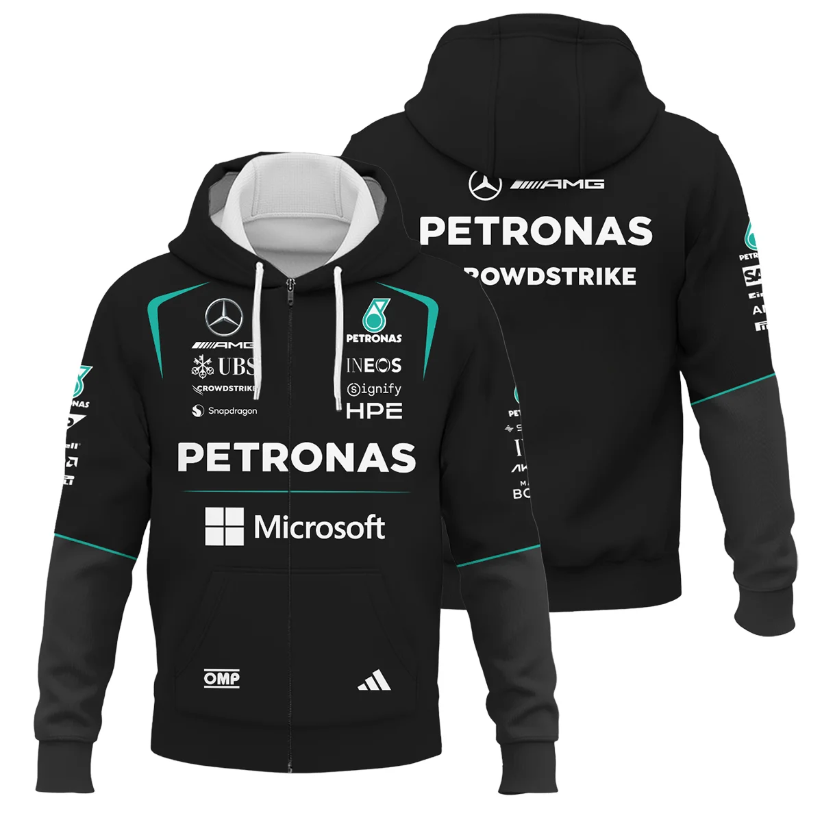 2026 Mercedes F1 Teamwear Zipper Hoodie Unisex Motorsport Apparel BLVAMER1226A4ZHD