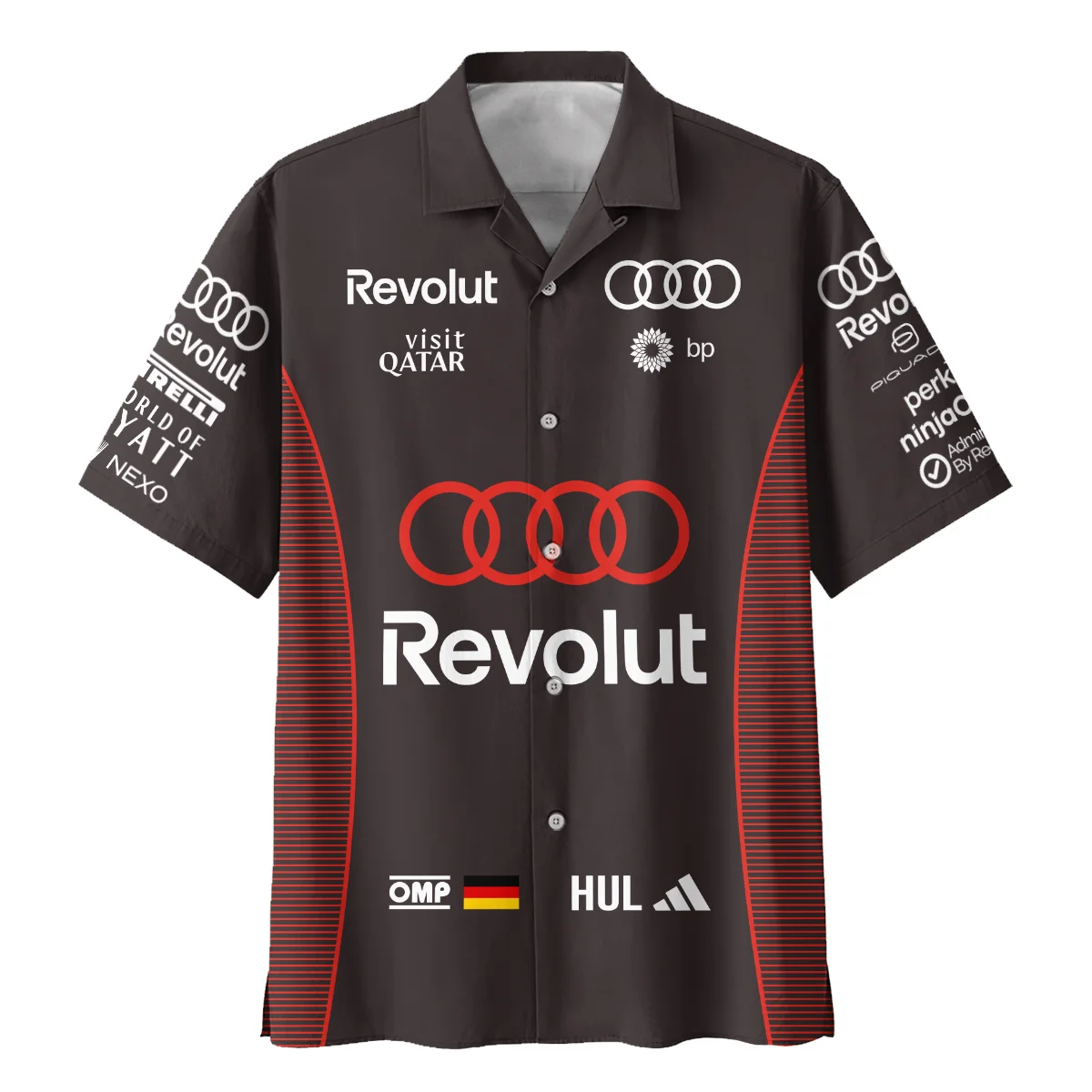 Alternative view of 2026 Nico Hulkenberg Audi F1 Teamwear For Fans Hawaiian Shirt BLVAAUDI230125A01HW
