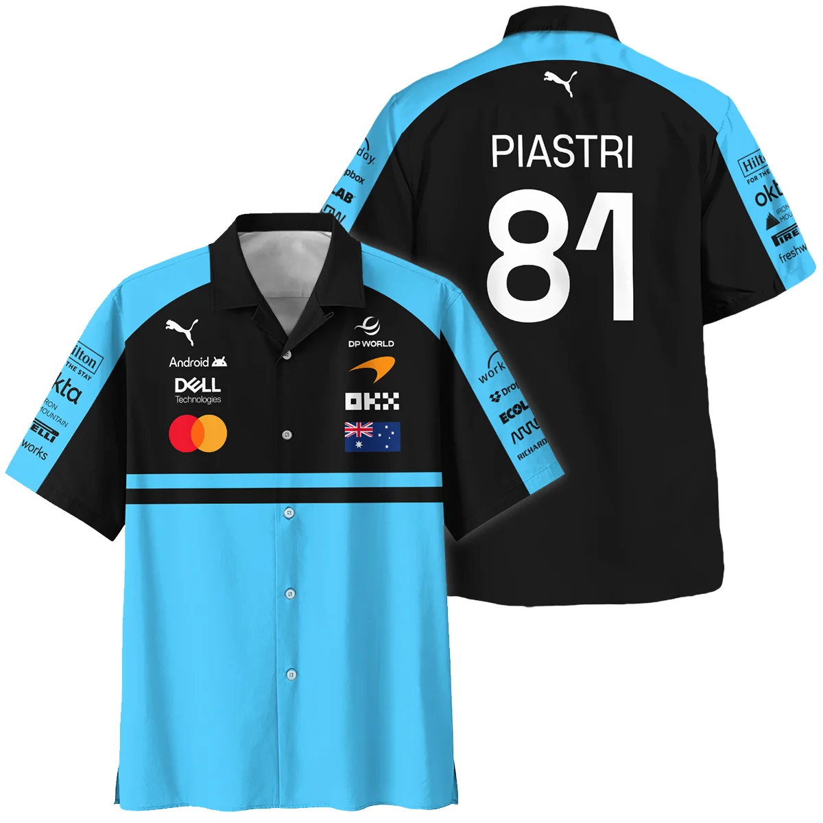2026 Oscar Piastri McLaren F1 Teamwear Hawaiian Shirt Unisex Motorsport Apparel BLOP4226A3HW - Cyan
