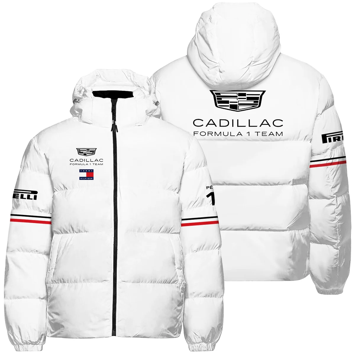 2026 Sergio Perez Cadillac F1 Teamwear Down & Puffer Jackets Unisex Motorsport Apparel BLVACDL9226A3HCJ - White