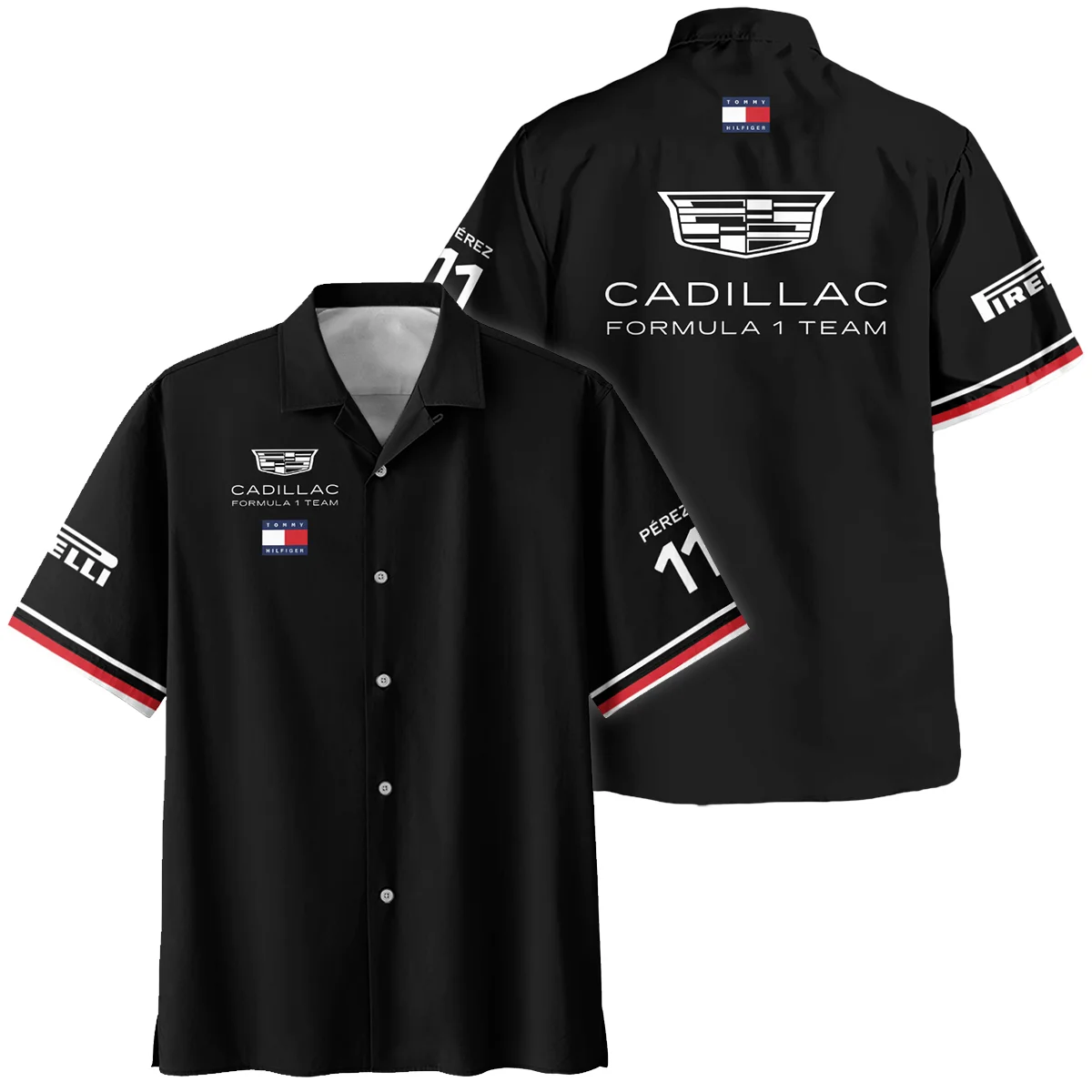 2026 Sergio Perez Cadillac F1 Teamwear Hawaiian Shirt Unisex Motorsport Apparel BLVACDL9226A4HW - Unisex Motorsport Apparel BLack