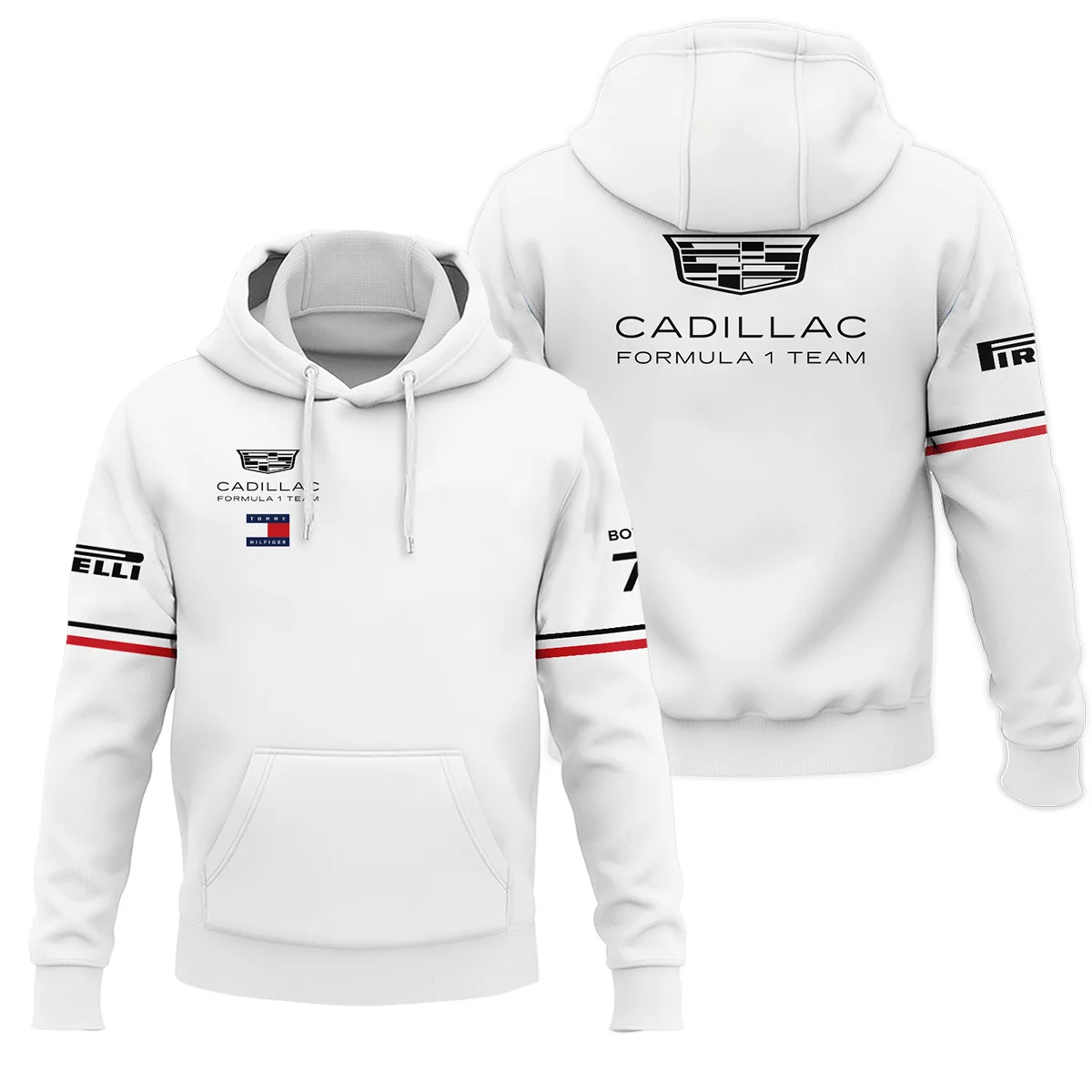 2026 Valtteri Bottas Cadillac F1 Teamwear Hoodie Unisex Motorsport Apparel BLVACDL9226A1HD - White