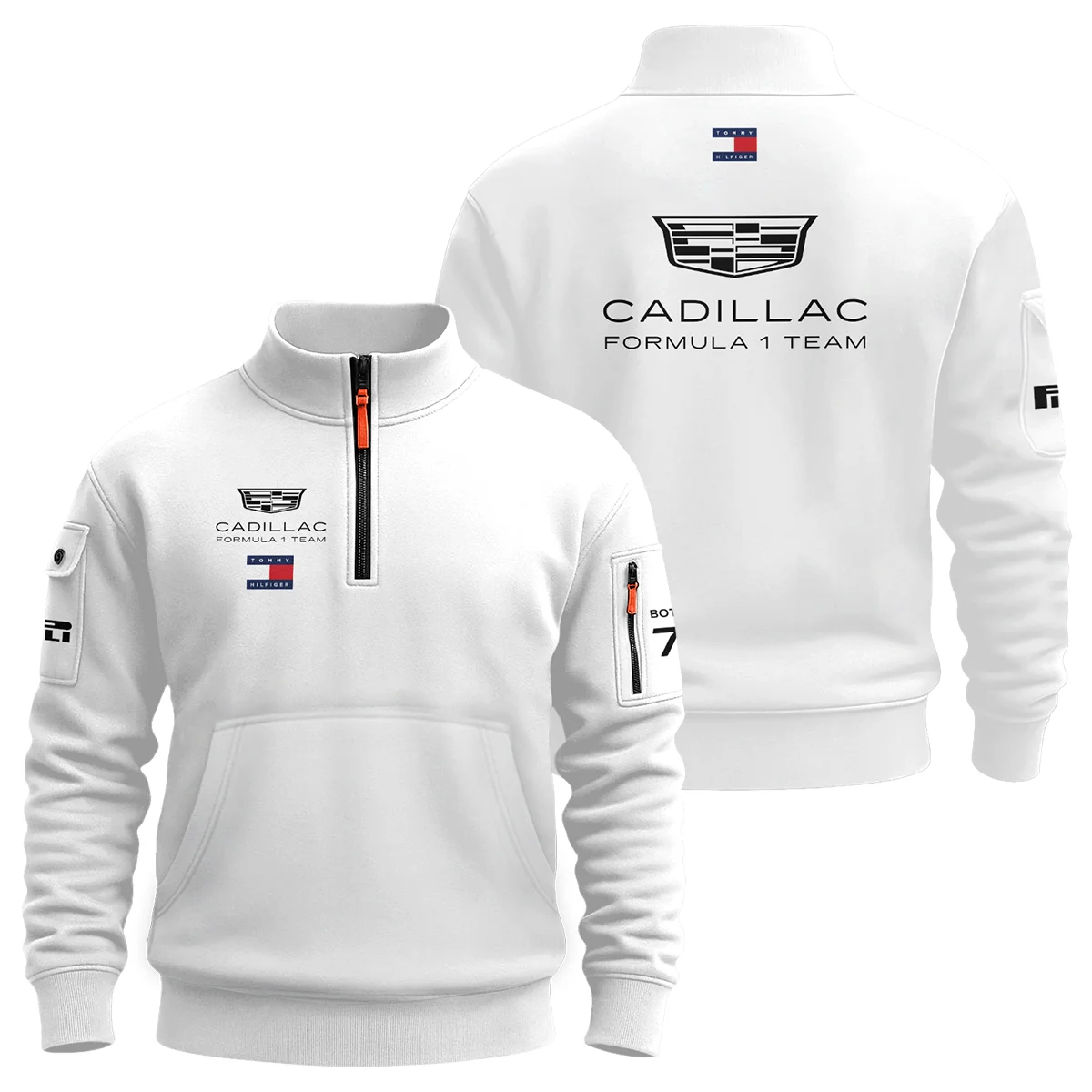 2026 Valtteri Bottas Cadillac F1 Teamwear Sweatshirt Zipper Unisex Motorsport Apparel BLVACDL9226A1SHZ - White