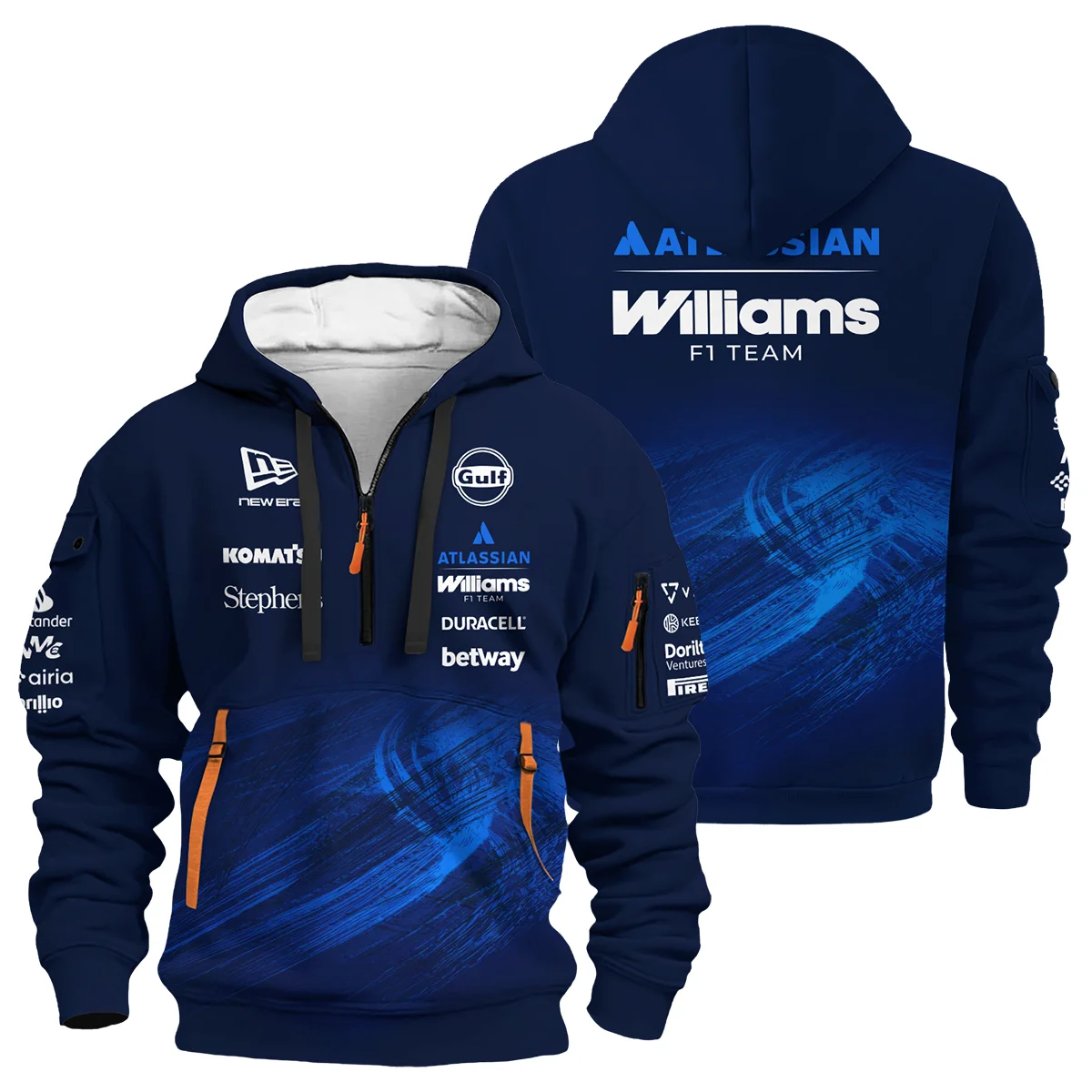 2026 Williams F1 Teamwear Hoodie Half Zip Unisex Motorsport Apparel BLVAWIL1226A1HDF
