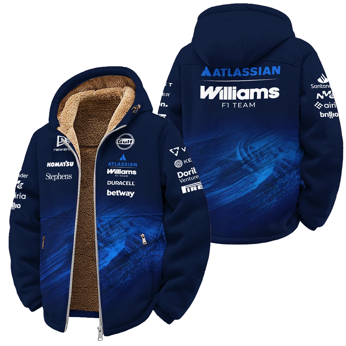 2026 Williams F1 Teamwear Winter Fleece Jacket Unisex Motorsport Apparel BLVAWIL1226A1WFJ