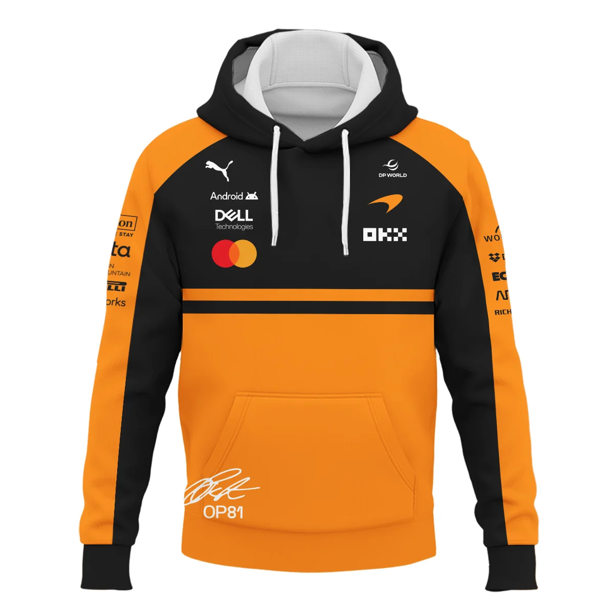 2026 Oscar Piastri 81 McLaren F1 Teamwear Hoodie BLOP25326A1HD - Orange - Image 2