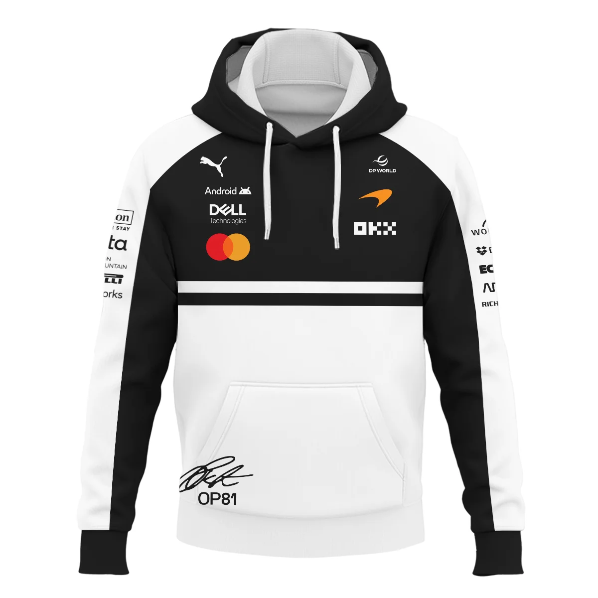 2026 Oscar Piastri 81 McLaren F1 Teamwear Hoodie BLOP25326A2HD - White - Image 2
