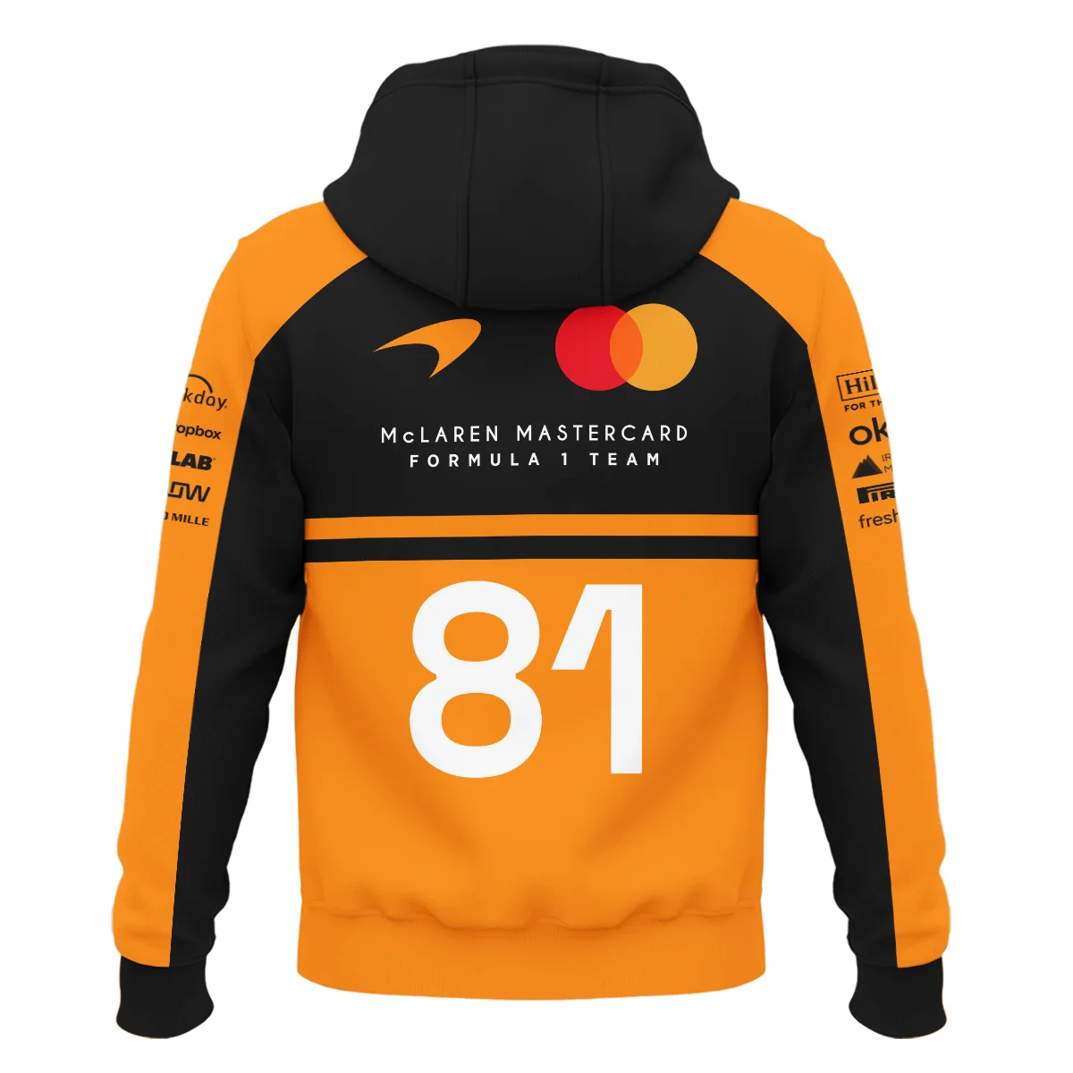 2026 Oscar Piastri 81 McLaren F1 Teamwear Hoodie BLOP25326A1HD - Orange - Image 3