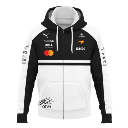 Alternative view of 2026 Oscar Piastri 81 McLaren F1 Teamwear Zipper Hoodie BLOP25326A2ZHD - White
