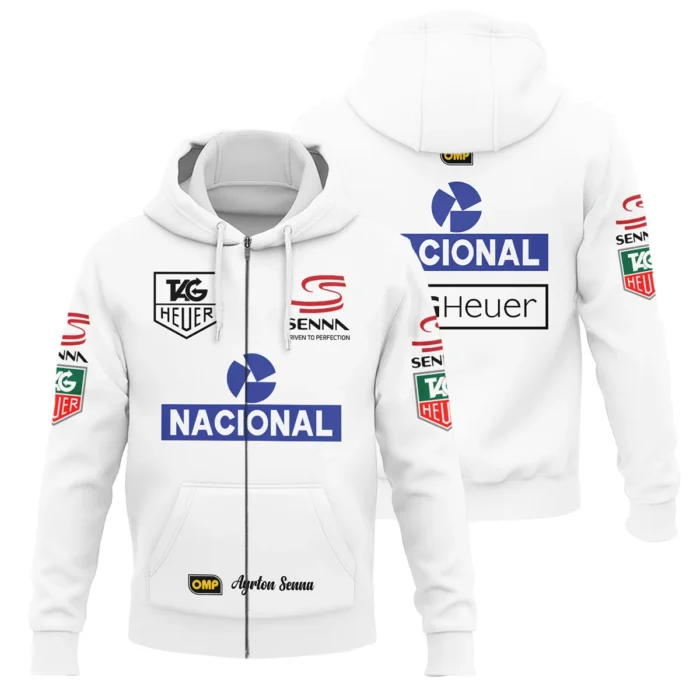 1985 Ayrton Senna John Player Special Lotus F1 Racing Team Zipper Hoodie BL3725A3ZHD