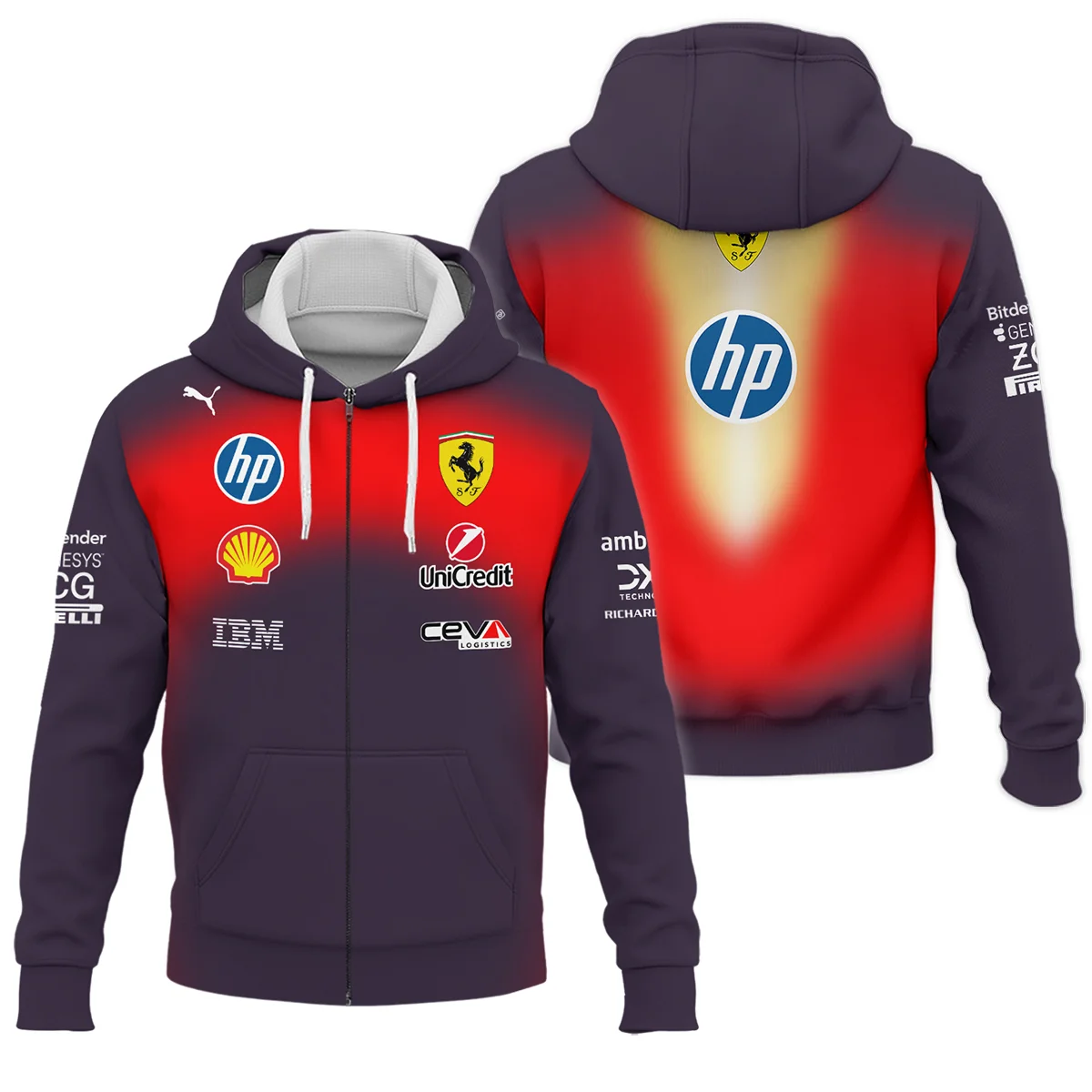 2026 China GP Edition Ferrari F1 Zipper Hoodie BLVA12326FRRZHD