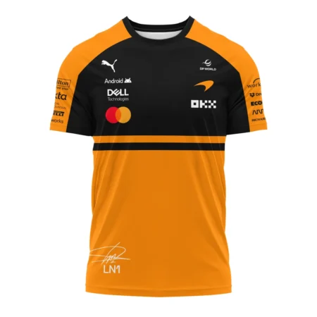 Alternative view of 2026 Lando Norris 1 McLaren F1 Teamwear T-Shirt BLNR25326A1TS - Orange