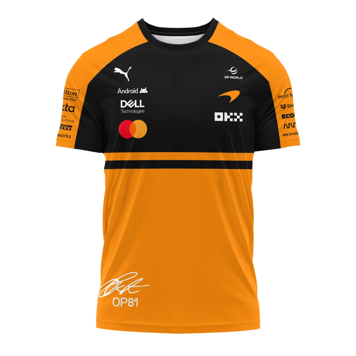 2026 Oscar Piastri 81 McLaren F1 Teamwear T-Shirt BLOP25326A1TS - Orange - Image 2