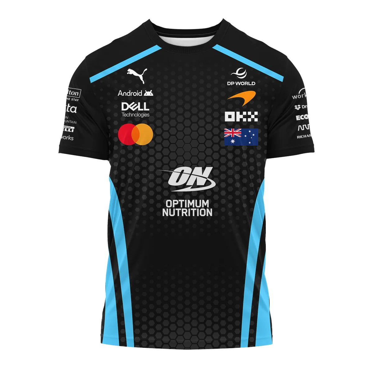 2026 Oscar Piastri McLaren F1 Teamwear T-Shirt BLOP26226A3TS - Cyan - Image 2