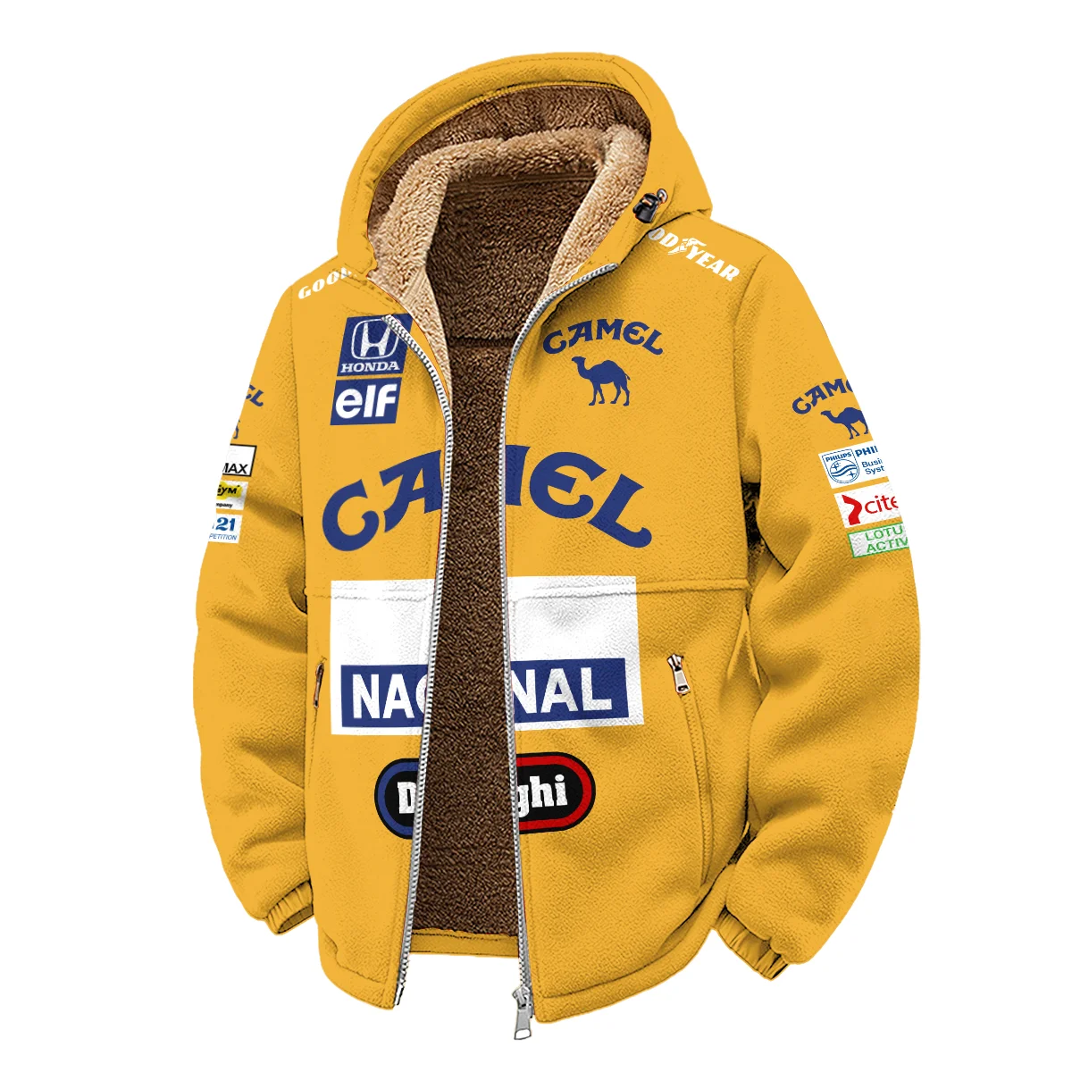 1987 Ayrton Senna Camel Honda F1 Winter Fleece Jacket BL3725A5WFJ - Image 2