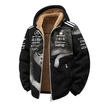 Alternative view of 2026 Mercedes x Y-3 Japan GP F1 - Winter Fleece Jacket BLMER18326A2WFJ